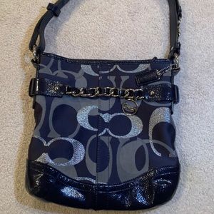 Navy blue coach purse